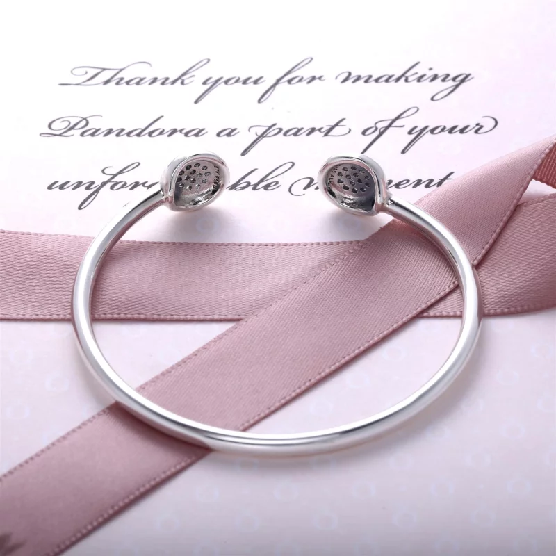(image pour) Bracelet Jonc Ouvert PANDORA Signature - 590528CZ - Afficher 3