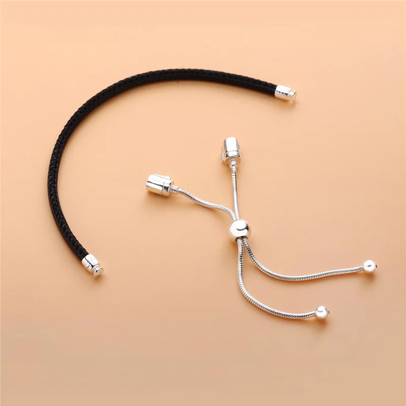 (image pour) Bracelet Moments Coulissant en Cuir, Noir PANDORA France - 597225CBK - Afficher 3
