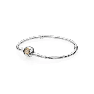 Bracelet Moments Logo PANDORA Bicolore maille serpent - 590741CZ (image pour) Bracelet Moments Logo PANDORA Bicolore maille serpent - 590741CZ