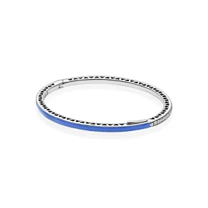 Cœurs radieux de PANDORA, émail bleu princesse et cz incolore - 590537EN82 (image pour) Cœurs radieux de PANDORA, émail bleu princesse et cz incolore - 590537EN82