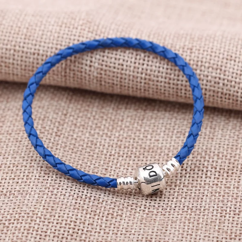 (image pour) PANDORA - Bracelet en Cuir Tressé Bleu - 590705CRD-B - Afficher 2