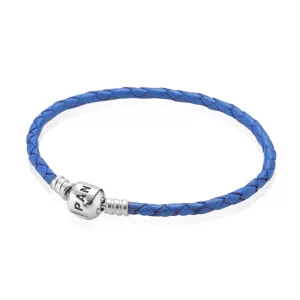 (image pour) PANDORA - Bracelet en Cuir Tressé Bleu - 590705CRD-B