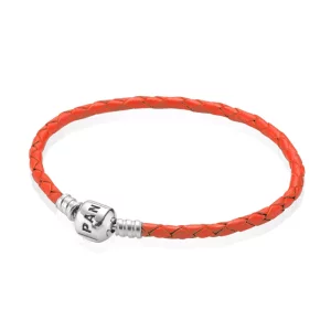 (image pour) PANDORA - Bracelet en Cuir Tressé Orange - 590705CRD-R