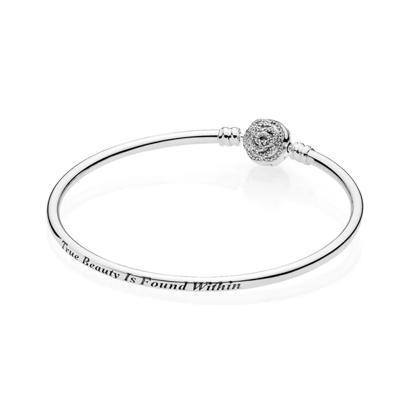 (image pour) PANDORA - Bracelet Jonc Disney, La Belle et La Bête - 590748CZ - Afficher 2