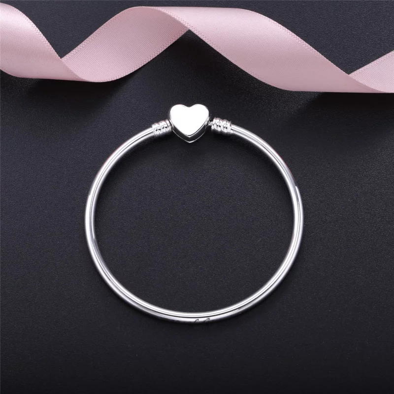 (image pour) PANDORA - Bracelet Jonc Moments en Argent, Cœur de l'Espoir - 590729CZ - Afficher 3
