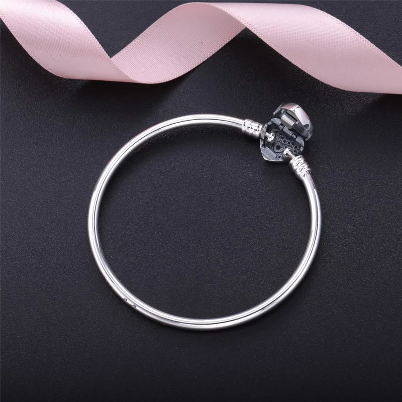 (image pour) PANDORA - Bracelet Jonc Moments en Argent, Cœur de l'Espoir - 590729CZ - Afficher 4