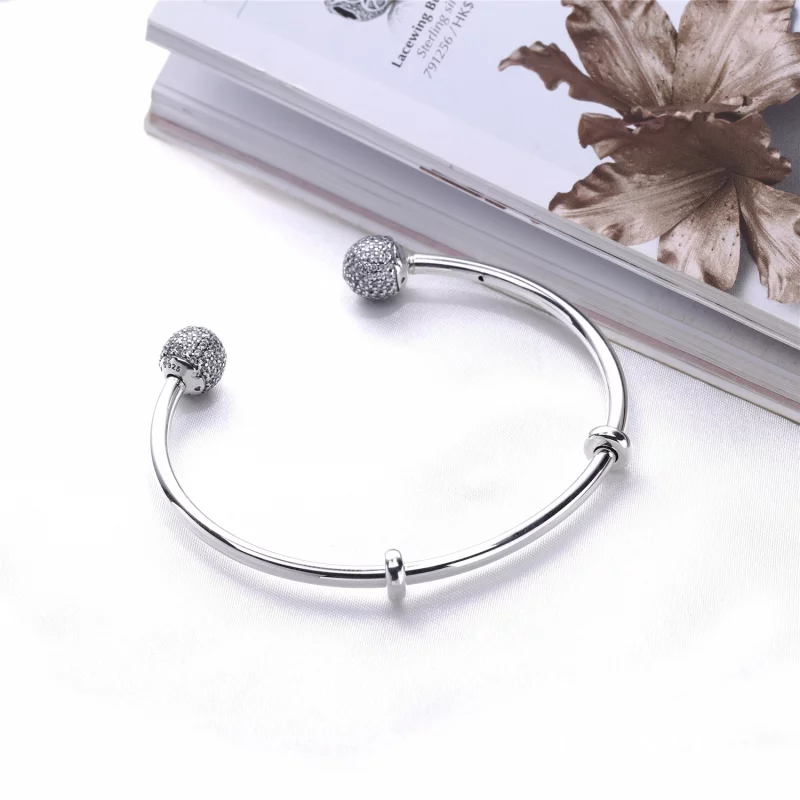 (image pour) PANDORA - Bracelet Jonc Ouvert Moments - 596438CZ - Afficher 4