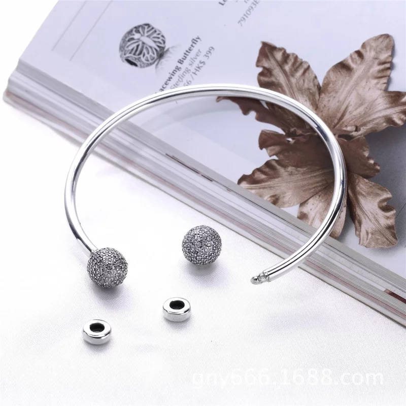 (image pour) PANDORA - Bracelet Jonc Ouvert Moments - 596438CZ - Afficher 5