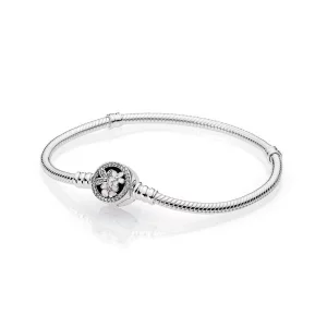 (image pour) PANDORA - Bracelet Moments en Argent Fermoir Fleurs Poétiques - 590744CZ