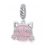 Pendentif Chat Rose de style Pandora - BSC519