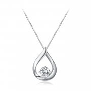 Collier en forme de goutte d'eau style Pandora avec Moissanite (un certificat) - MSN015