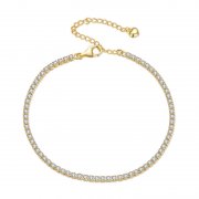 Bracelet de chaîne en zircon doré exquis de style Pandora - BSB097-B