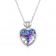 Collier style Pandora en forme de cœur à écailles de poisson - SCN468