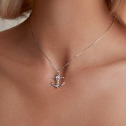Collier style Pandora avec ancre - BSN349