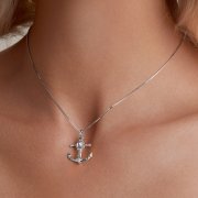 Collier style Pandora avec ancre - BSN349