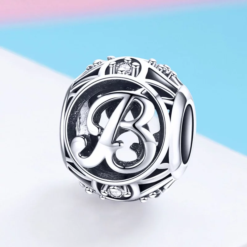 (image pour) Breloque de style Pandora avec lettre B - SCC738-B - Afficher 2