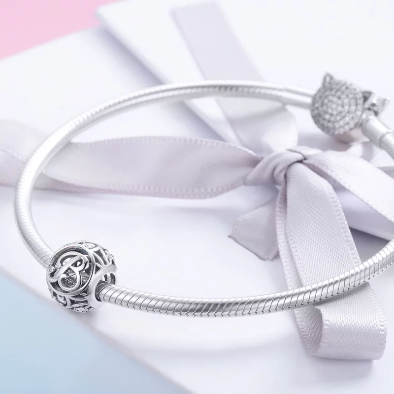(image pour) Breloque de style Pandora avec lettre B - SCC738-B - Afficher 4
