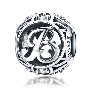 (image pour) Breloque de style Pandora avec lettre B - SCC738-B