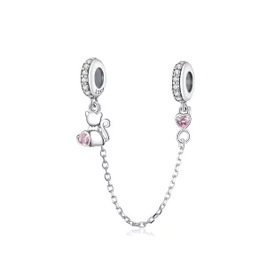 (image pour) Chaîne de Confort Style PANDORA Joli chat - SCC1233