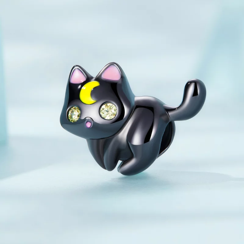 (image pour) Charm chat lunaire de style Pandora - SCC2386 - Afficher 2