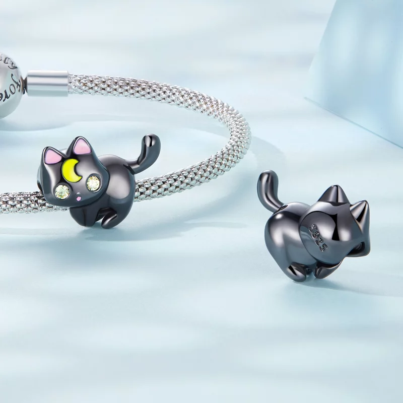 (image pour) Charm chat lunaire de style Pandora - SCC2386 - Afficher 4