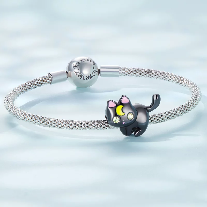 (image pour) Charm chat lunaire de style Pandora - SCC2386 - Afficher 5