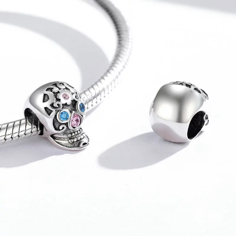 (image pour) Charm crâne ajouré de style Pandora - BSC524 - Afficher 3