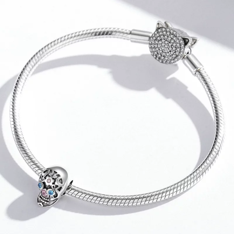 (image pour) Charm crâne ajouré de style Pandora - BSC524 - Afficher 4
