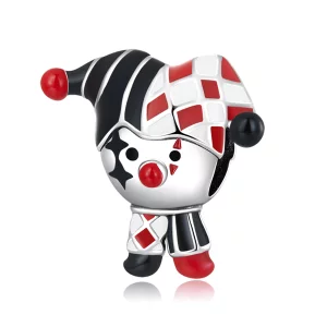 (image pour) Charm de clown de poker de style Pandora - SCC2237