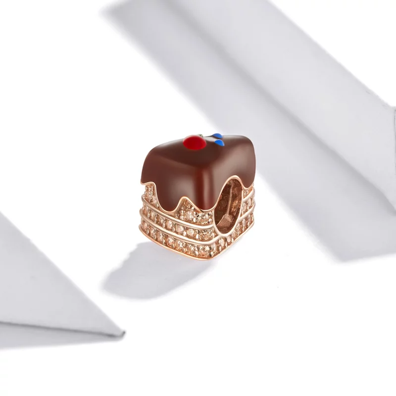 (image pour) Charm de gâteau au chocolat de style Pandora - BSC349 - Afficher 2