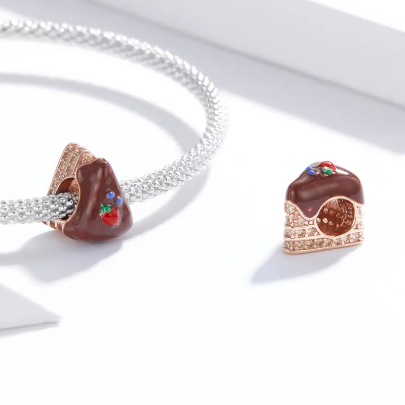 (image pour) Charm de gâteau au chocolat de style Pandora - BSC349 - Afficher 4