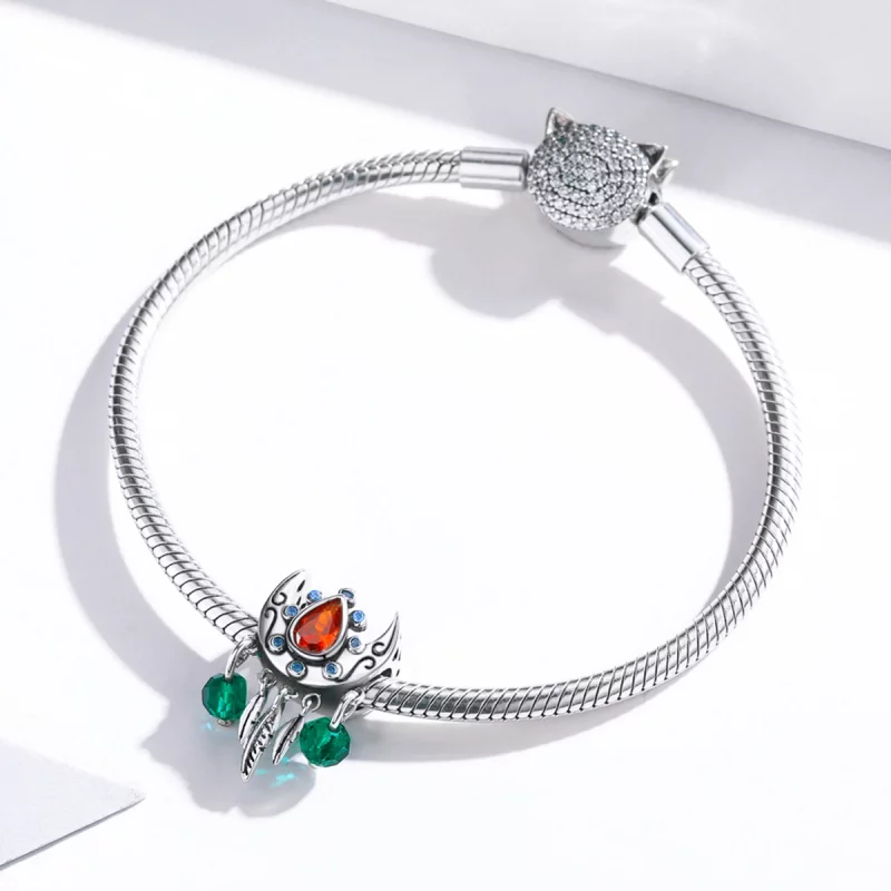 (image pour) Charm de style Pandora attrape-rêves lune - BSC452 - Afficher 3