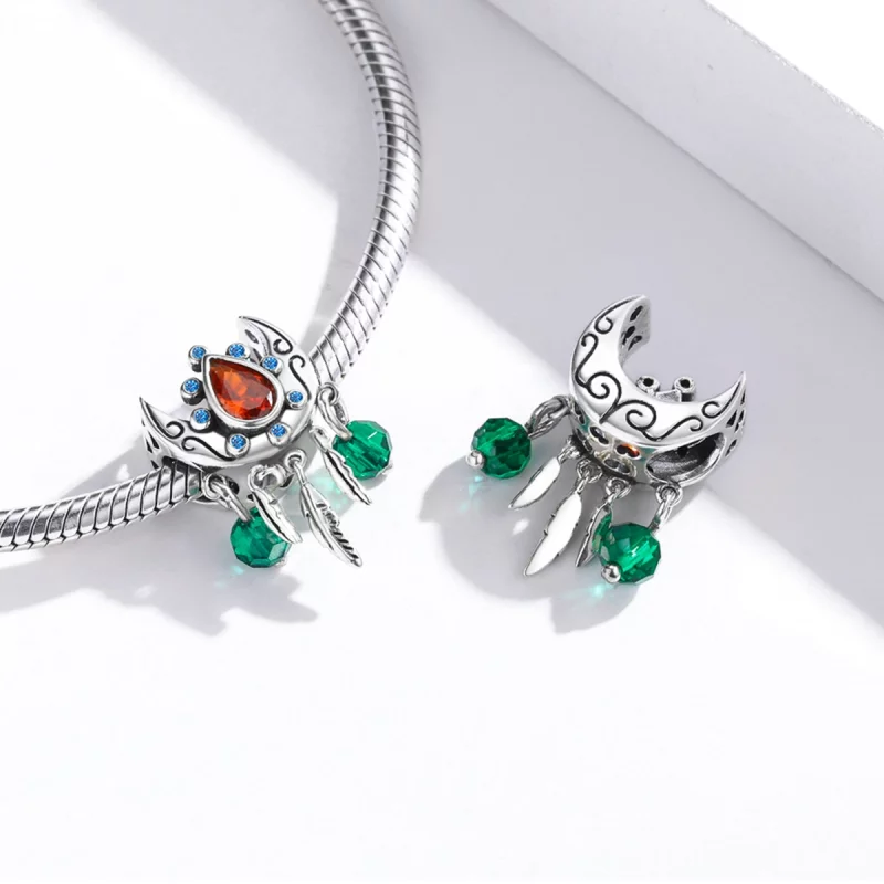 (image pour) Charm de style Pandora attrape-rêves lune - BSC452 - Afficher 4