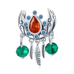 Charm de style Pandora attrape-rêves lune - BSC452 (image pour) Charm de style Pandora attrape-rêves lune - BSC452