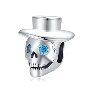 (image pour) Charm de style Pandora avec crâne de gentleman - BSC525