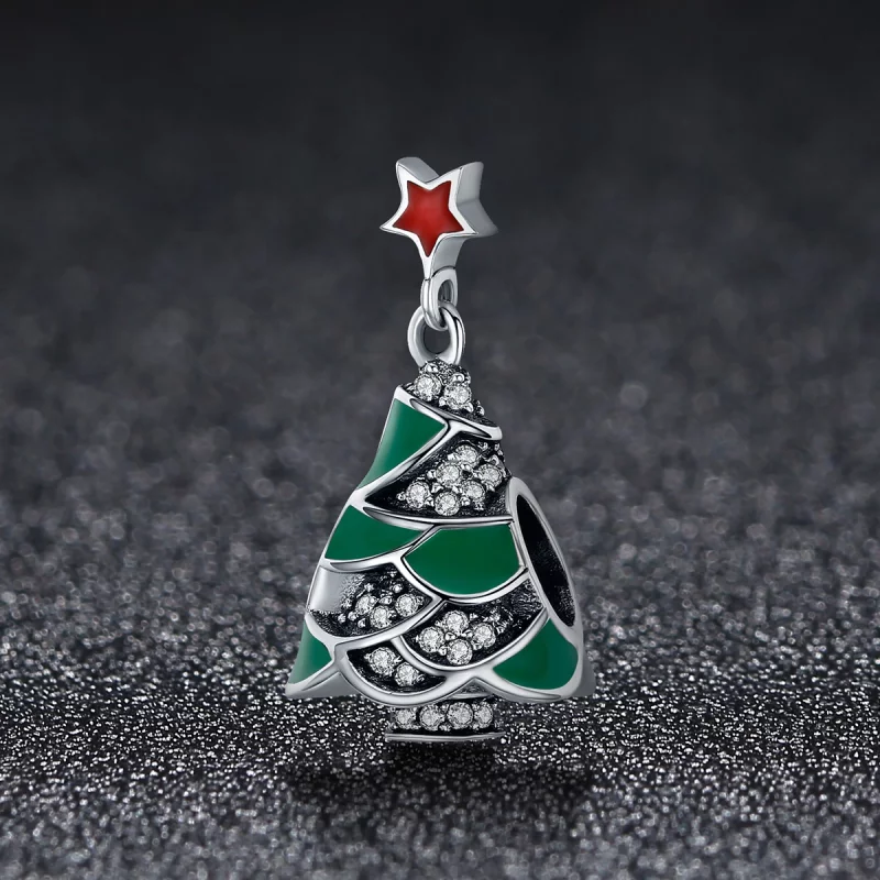 (image pour) Charm de style Pandora avec un arbre de Noël - SCC307 - Afficher 2
