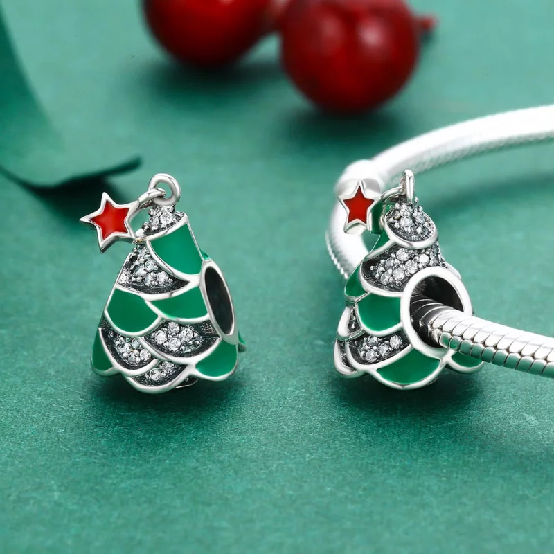 (image pour) Charm de style Pandora avec un arbre de Noël - SCC307 - Afficher 4