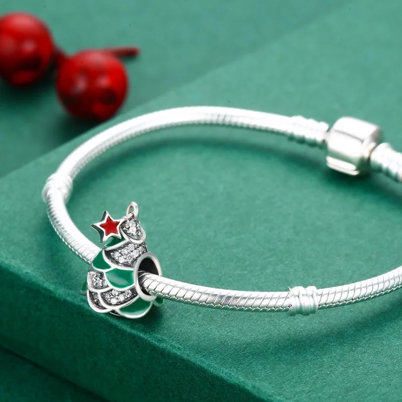 (image pour) Charm de style Pandora avec un arbre de Noël - SCC307 - Afficher 5