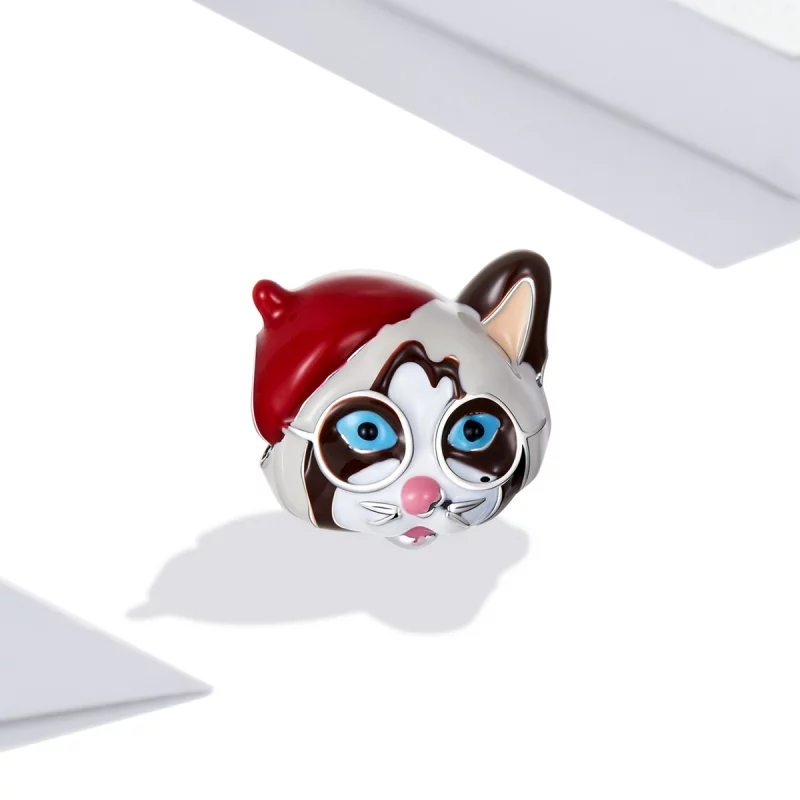 (image pour) Charm de style Pandora avec un chat siamois - SCC2090 - Afficher 2