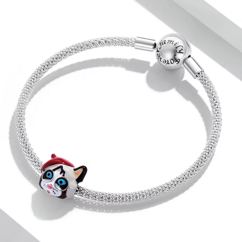 (image pour) Charm de style Pandora avec un chat siamois - SCC2090 - Afficher 3
