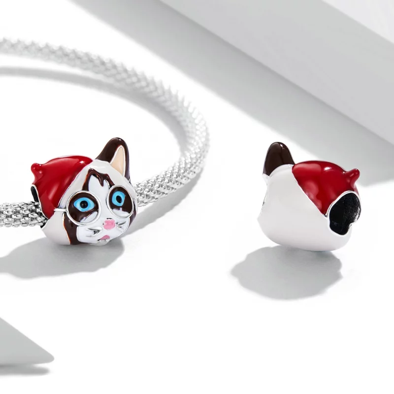 (image pour) Charm de style Pandora avec un chat siamois - SCC2090 - Afficher 4