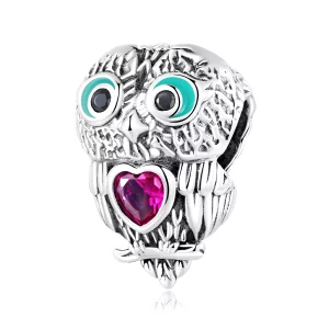 (image pour) Charm de style Pandora avec un mignon hibou - SCC2253