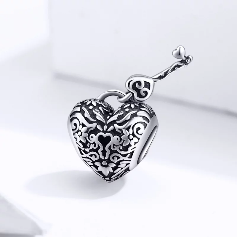(image pour) Charm de style Pandora en forme de cadenas en forme de cœur - SCC1447 - Afficher 2