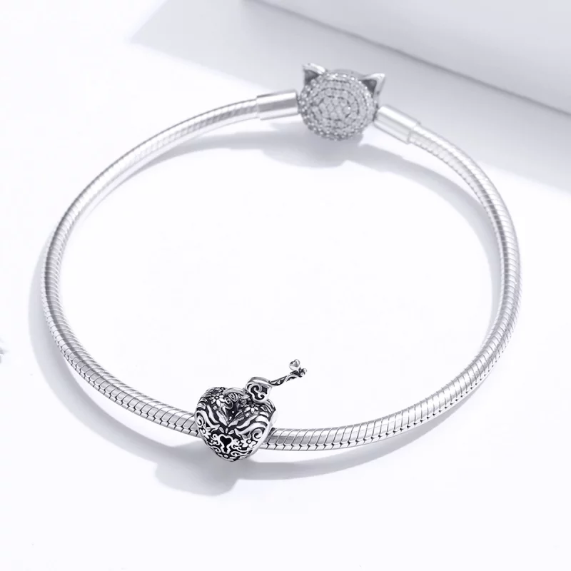 (image pour) Charm de style Pandora en forme de cadenas en forme de cœur - SCC1447 - Afficher 3