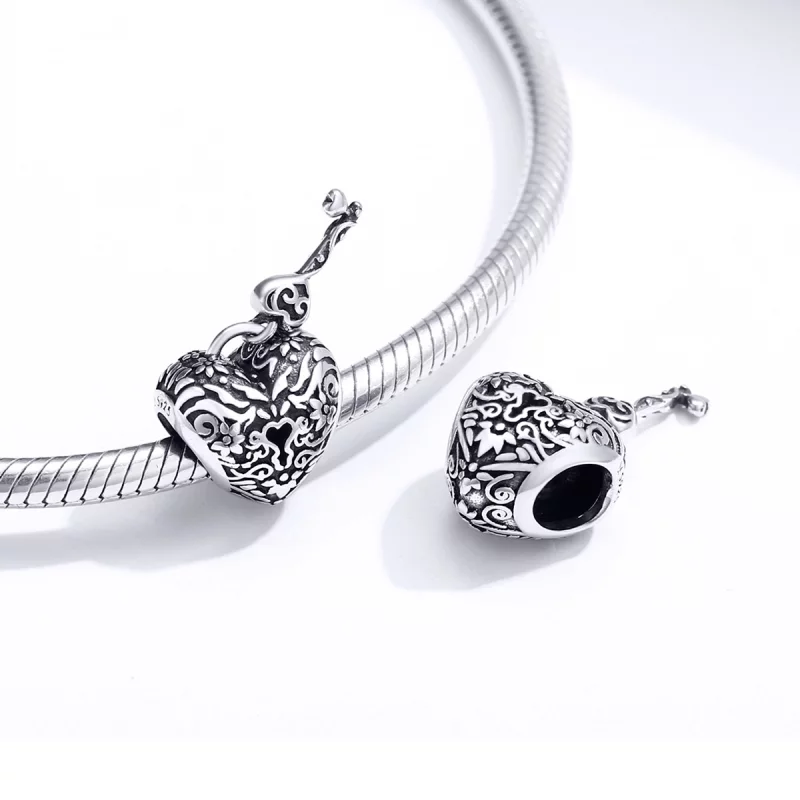 (image pour) Charm de style Pandora en forme de cadenas en forme de cœur - SCC1447 - Afficher 4