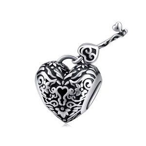 (image pour) Charm de style Pandora en forme de cadenas en forme de cœur - SCC1447