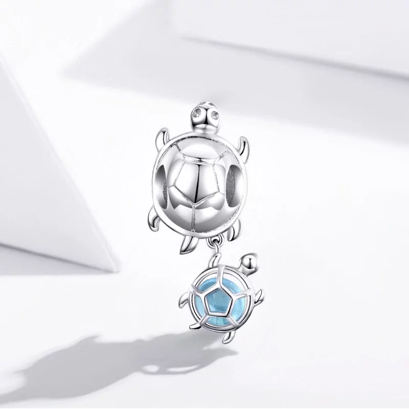 (image pour) Charm de style Pandora en forme de tortue ludique - BSC332 - Afficher 2