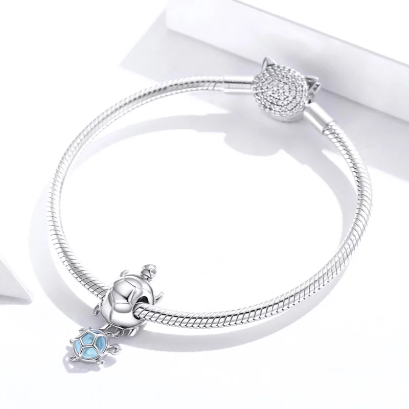 (image pour) Charm de style Pandora en forme de tortue ludique - BSC332 - Afficher 3