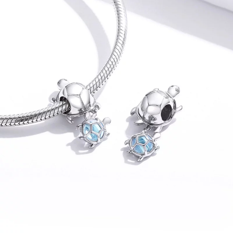 (image pour) Charm de style Pandora en forme de tortue ludique - BSC332 - Afficher 4