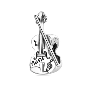 Charm de style Pandora en forme de violon vintage - SCC2077 (image pour) Charm de style Pandora en forme de violon vintage - SCC2077